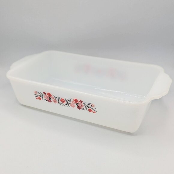 Vintage Fire-King Glass Primrose Loaf Bread Pan 1 Qt # 409 - USA - Picture 1 of 4